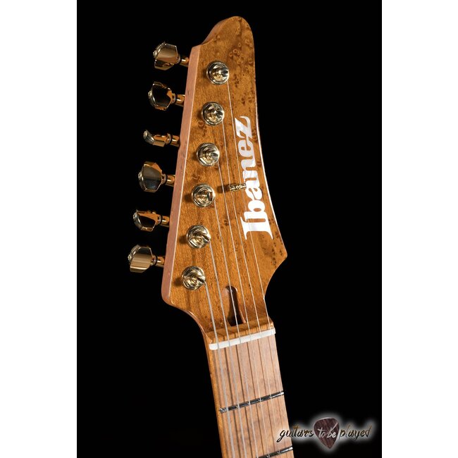 Ibanez LB1 Lari Basilio Signature Ash & Roasted Birdseye Guitar w/ Case – White