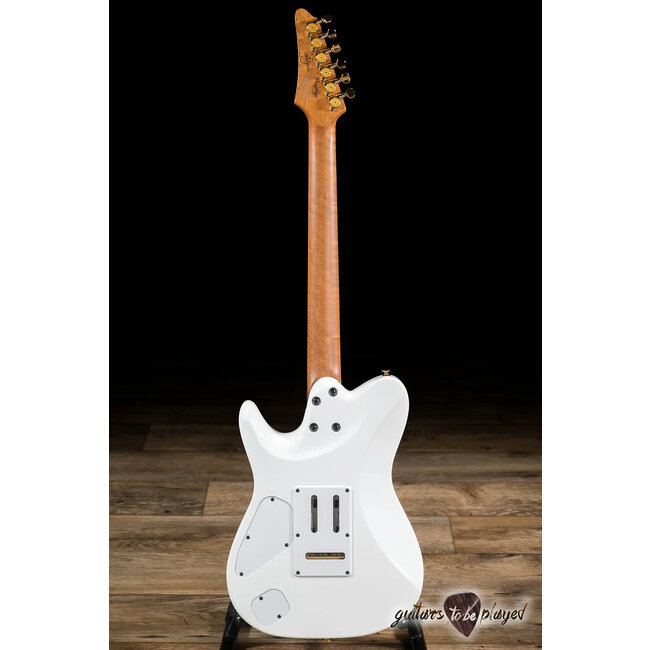 Ibanez LB1 Lari Basilio Signature Ash & Roasted Birdseye Guitar w/ Case – White