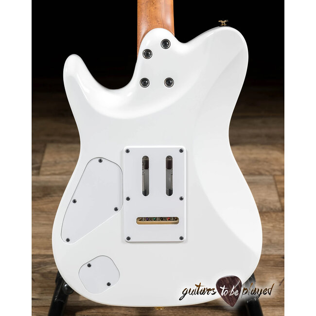 Ibanez LB1 Lari Basilio Signature Ash & Roasted Birdseye Guitar w/ Case – White