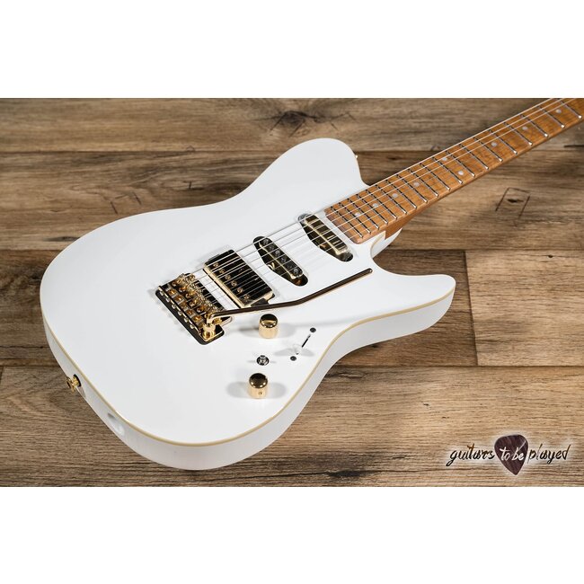 Ibanez LB1 Lari Basilio Signature Ash & Roasted Birdseye Guitar w/ Case – White