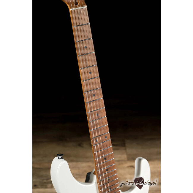 Ibanez AZ2402 Prestige HH Roasted Maple Neck Guitar w/ Case – Pearl White Flat