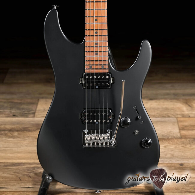 Ibanez AZ2402 Prestige HH Roasted Maple Neck Guitar w/ Case – Black Flat