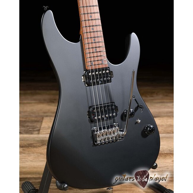 Ibanez AZ2402 Prestige HH Roasted Maple Neck Guitar w/ Case – Black Flat