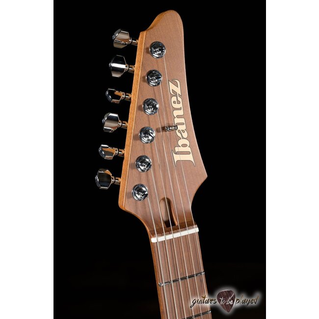 Ibanez AZ2402 Prestige HH Roasted Maple Neck Guitar w/ Case – Black Flat