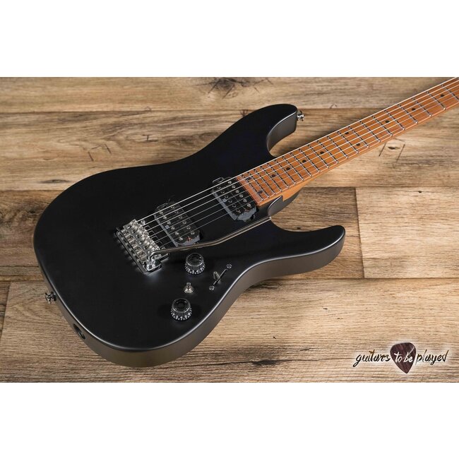 Ibanez AZ2402 Prestige HH Roasted Maple Neck Guitar w/ Case – Black Flat