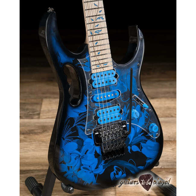 Ibanez JEM77 Steve Vai Signature Guitar w/ Gigbag – Blue Floral Pattern