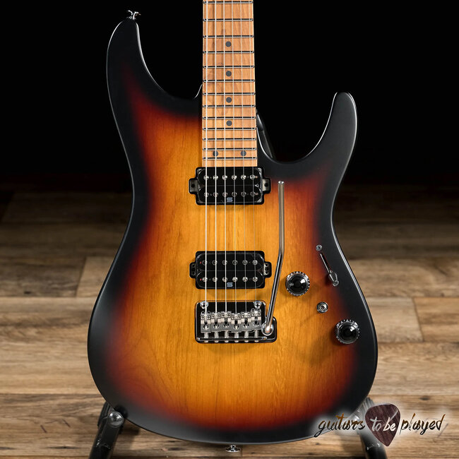 Ibanez AZ2402 Prestige HH Roasted Maple Neck Guitar w/ Case –Tri-Fade Burst Flat