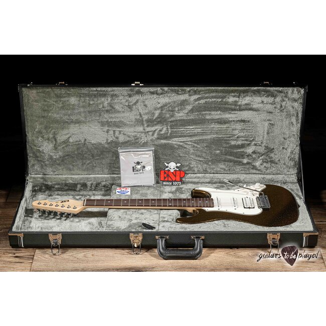 ESP Snapper-7-AL/R Original Series Japan 7-String Guitar w/ Case – Brass Black