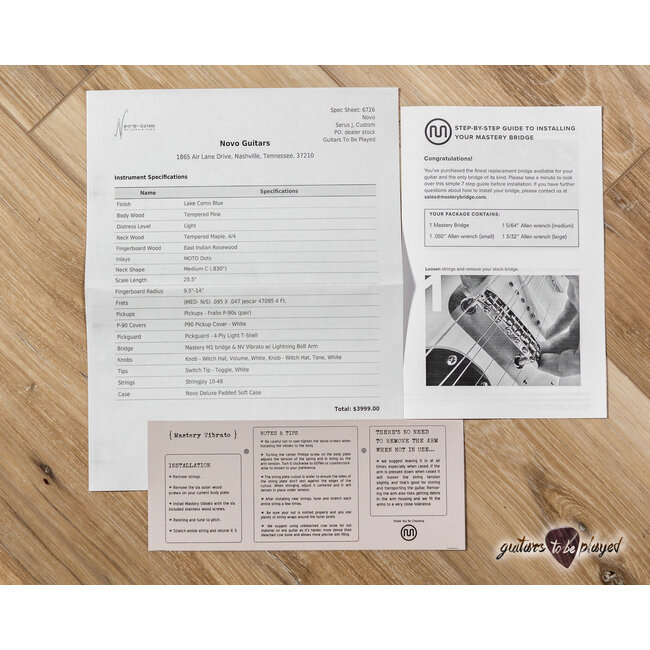 Novo Custom Serus J Guitar w/ Fralin P-90s – Lake Como Blue