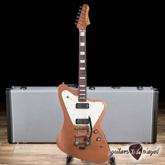 Fano Guitars Fano PX6 Alt de Facto Mahogany Set Neck Mini HB Guitar w/ Bigsby & Case – Copper
