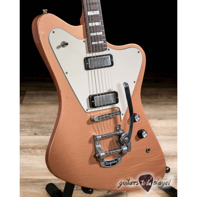 Fano PX6 Alt de Facto Mahogany Set Neck Mini HB Guitar w/ Bigsby & Case – Copper