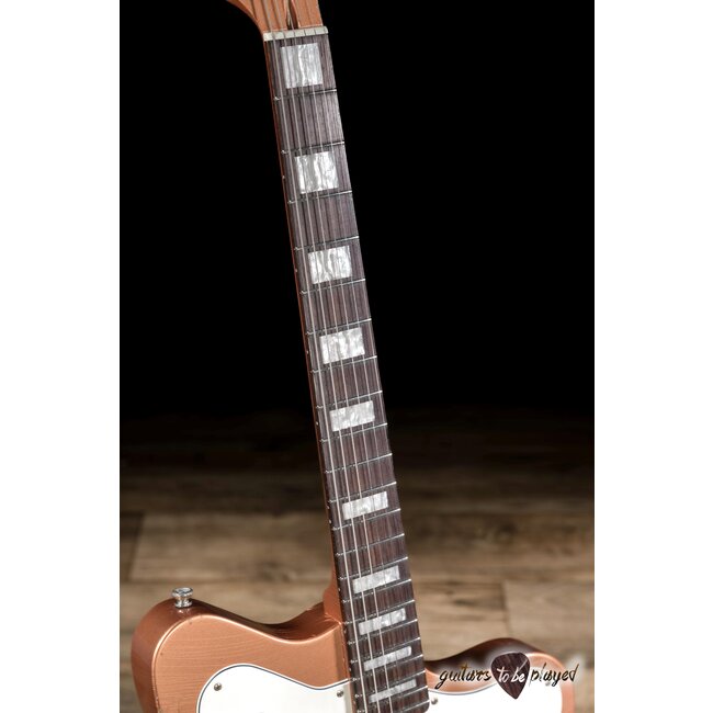 Fano PX6 Alt de Facto Mahogany Set Neck Mini HB Guitar w/ Bigsby & Case – Copper