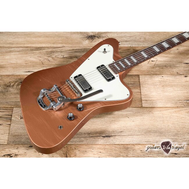 Fano PX6 Alt de Facto Mahogany Set Neck Mini HB Guitar w/ Bigsby & Case – Copper