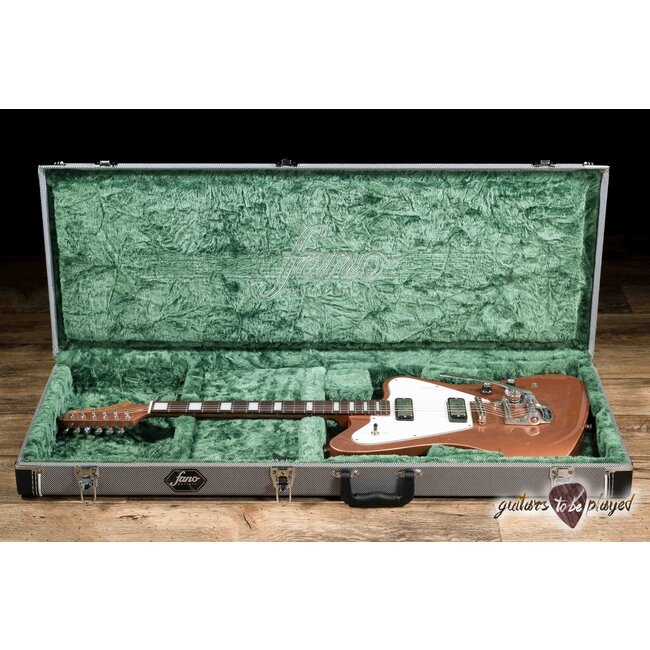 Fano PX6 Alt de Facto Mahogany Set Neck Mini HB Guitar w/ Bigsby & Case – Copper