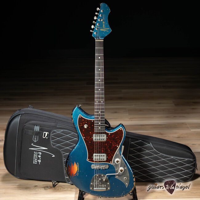 Novo Custom Serus J HH Guitar w/ Lollartrons – Lake Como Blue over '64 Burst