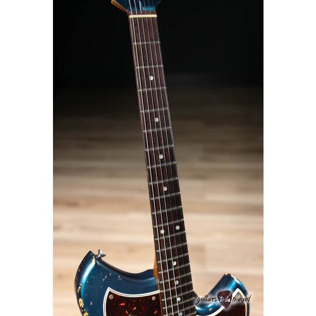 Novo Custom Serus J HH Guitar w/ Lollartrons – Lake Como Blue over '64 Burst