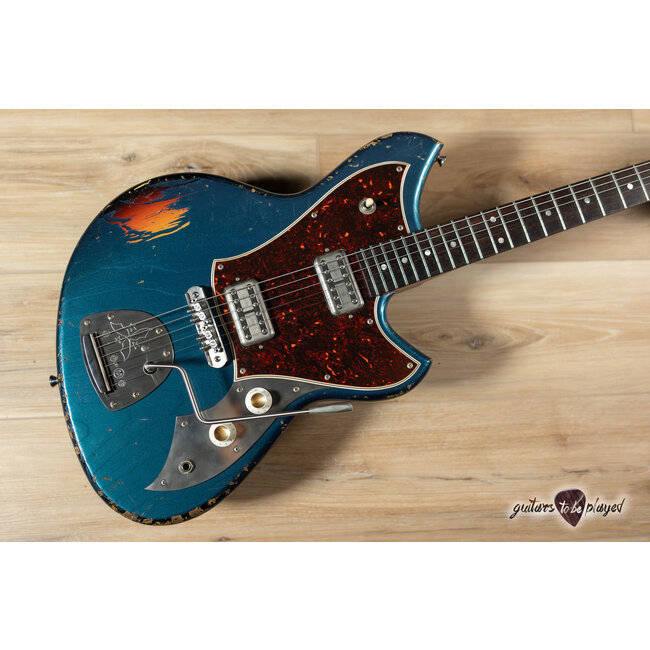 Novo Custom Serus J HH Guitar w/ Lollartrons – Lake Como Blue over '64 Burst