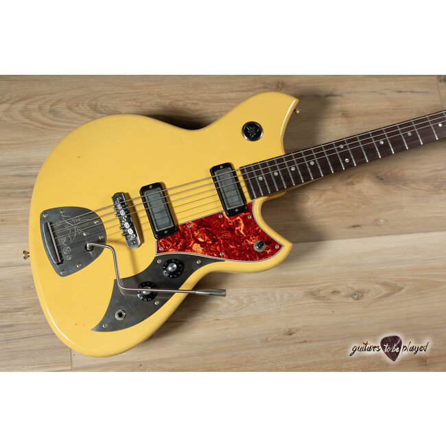 Novo Nucleus Serus J Baritone Guitar w/ Lollar Mini Broilers – Vintage Cream