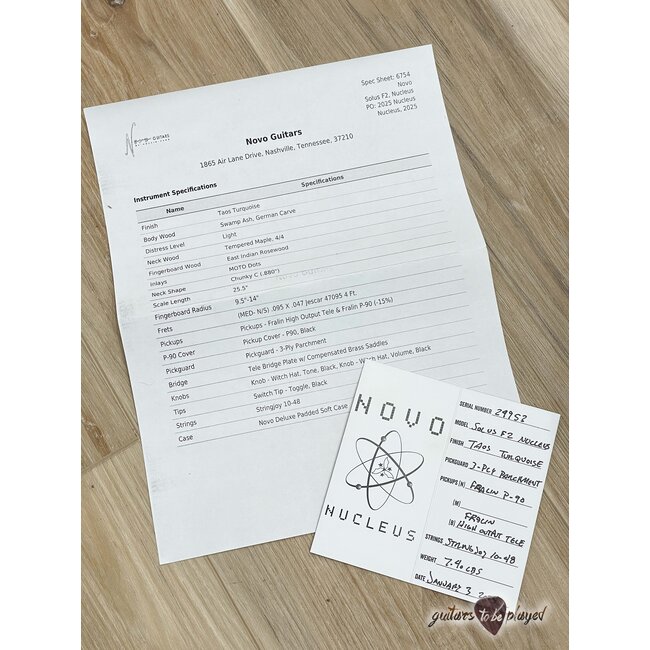 Novo Nucleus Solus F2 Guitar w/ Fralin P-90 & High Output T – Taos Turquoise