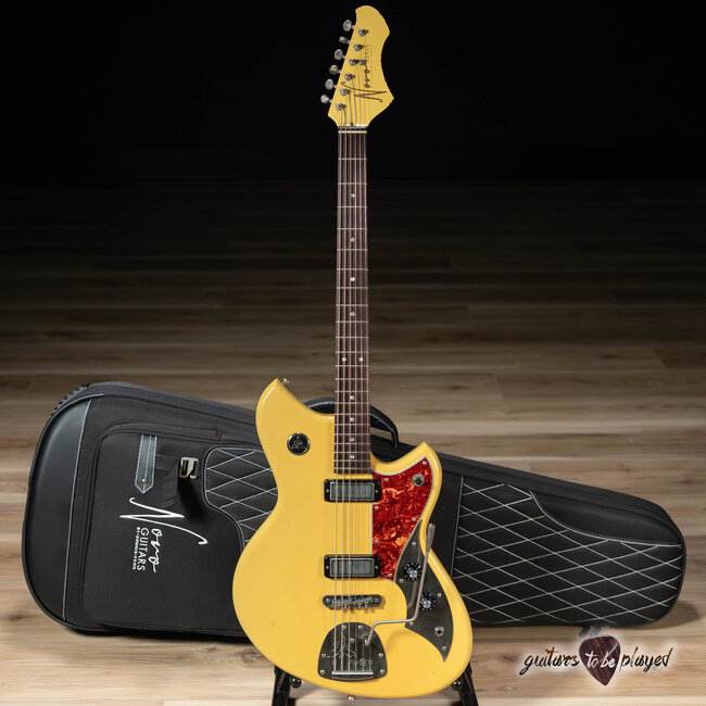 Novo Nucleus Serus J Baritone Guitar w/ Lollar Mini Broilers – Vintage Cream