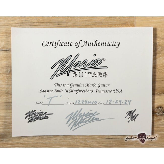 Mario Martin Guitars Paulownia T-Style w/ Lollar A3's & Flame Roasted Neck - Black