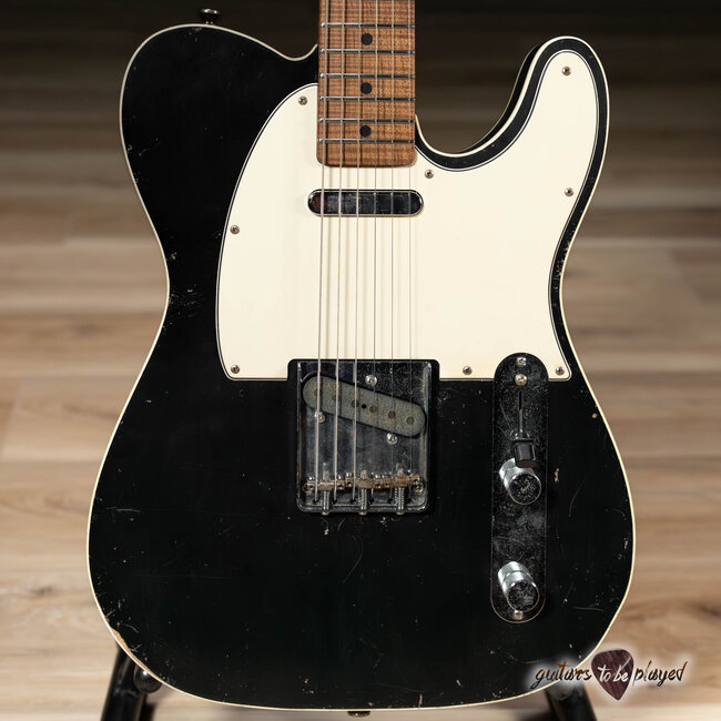 Mario Martin Guitars Paulownia T-Style w/ Lollar A3's & Flame Roasted Neck - Black