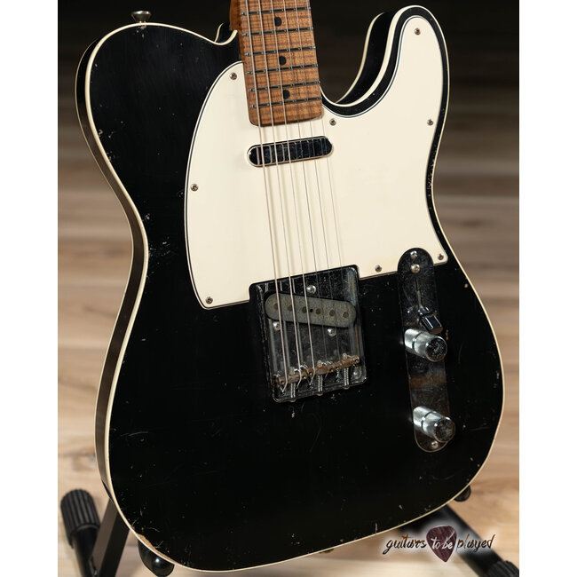 Mario Martin Guitars Paulownia T-Style w/ Lollar A3's & Flame Roasted Neck - Black