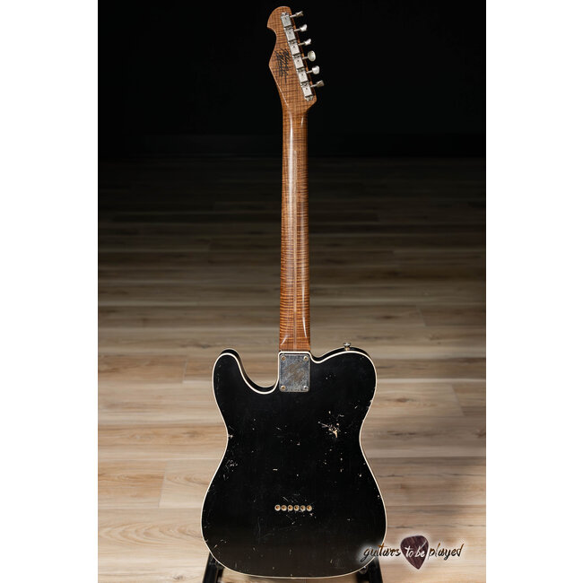 Mario Martin Guitars Paulownia T-Style w/ Lollar A3's & Flame Roasted Neck - Black