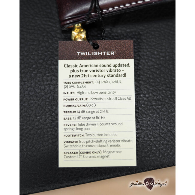 Magnatone Twilighter 22W Reverb/Vibrato 1x12” Combo Amp – Black w/ Brown Grill