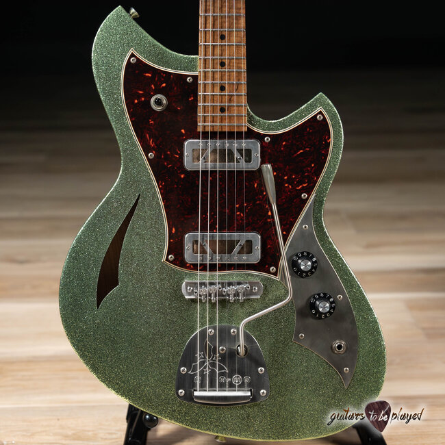 Novo Custom Miris J Semi-Hollow w/ Gold Foils – Coke Bottle Green Sparkle