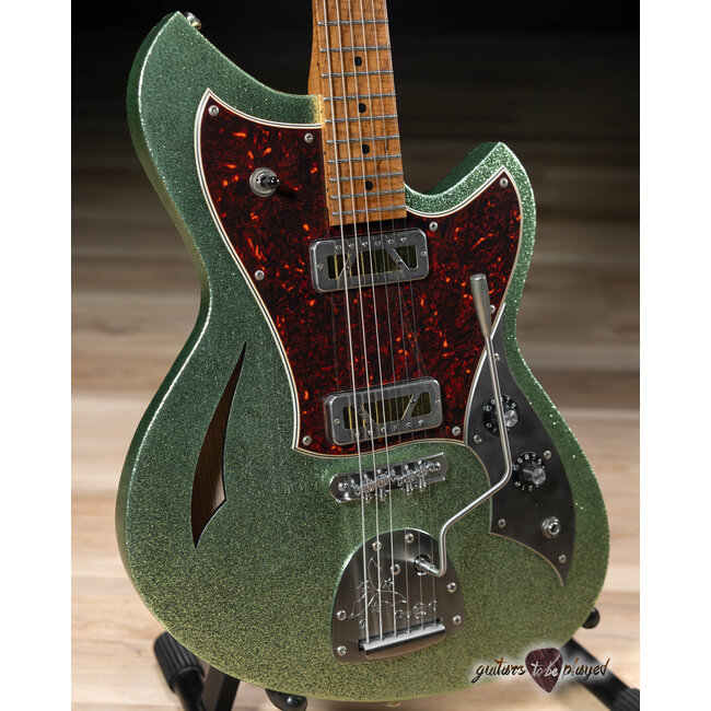 Novo Custom Miris J Semi-Hollow w/ Gold Foils – Coke Bottle Green Sparkle