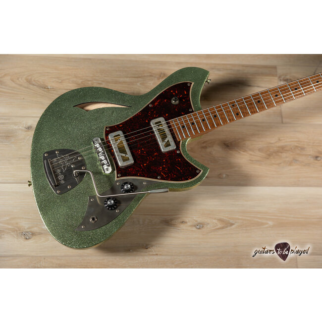 Novo Custom Miris J Semi-Hollow w/ Gold Foils – Coke Bottle Green Sparkle