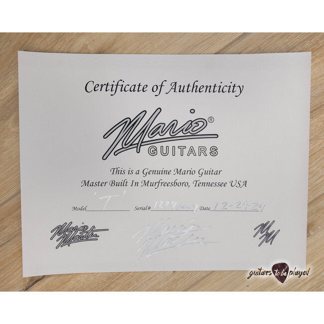 Mario Martin Guitars Pine T-Style w/ Lollar P-90 & J Street – Lake Placid Blue