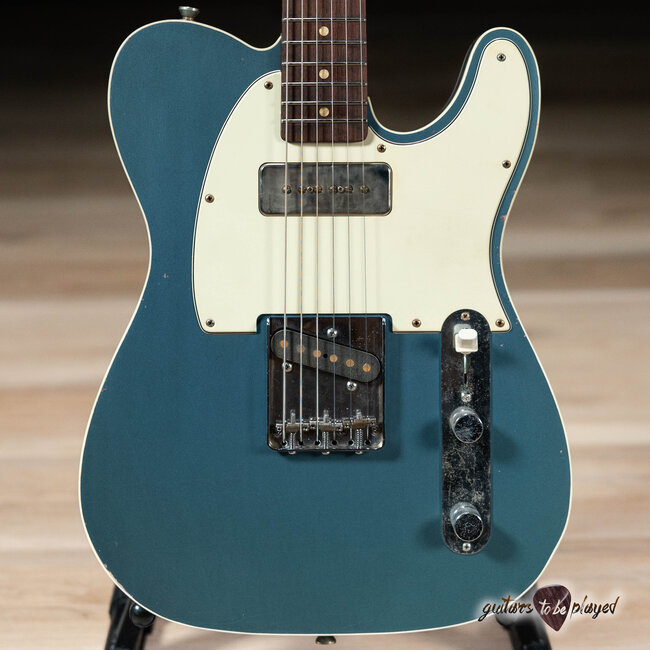 Mario Martin Guitars Pine T-Style w/ Lollar P-90 & J Street – Lake Placid Blue