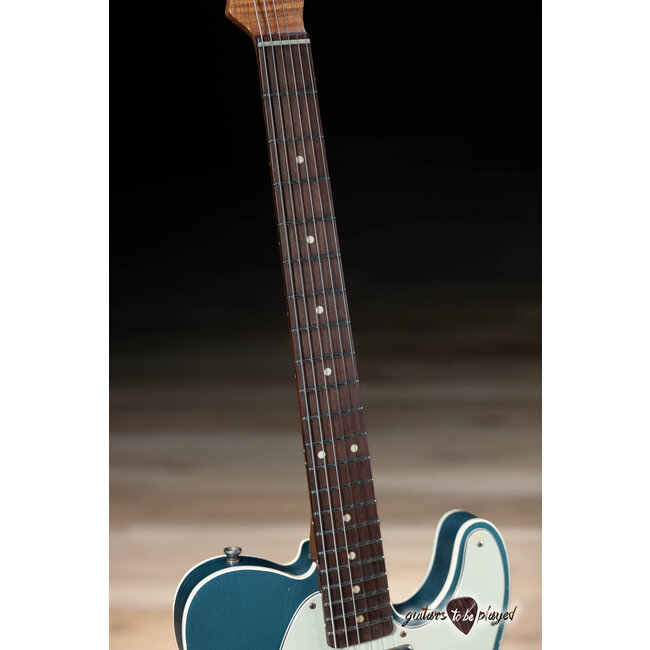 Mario Martin Guitars Pine T-Style w/ Lollar P-90 & J Street – Lake Placid Blue