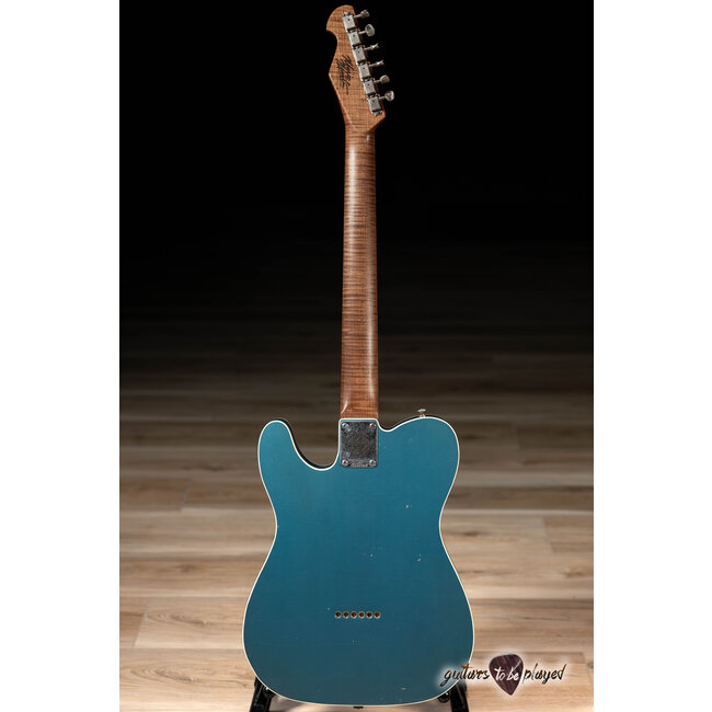 Mario Martin Guitars Pine T-Style w/ Lollar P-90 & J Street – Lake Placid Blue