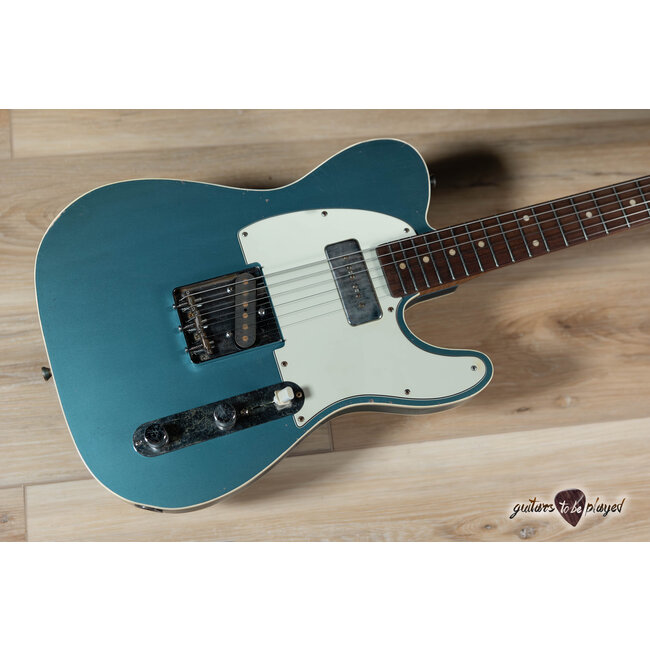 Mario Martin Guitars Pine T-Style w/ Lollar P-90 & J Street – Lake Placid Blue