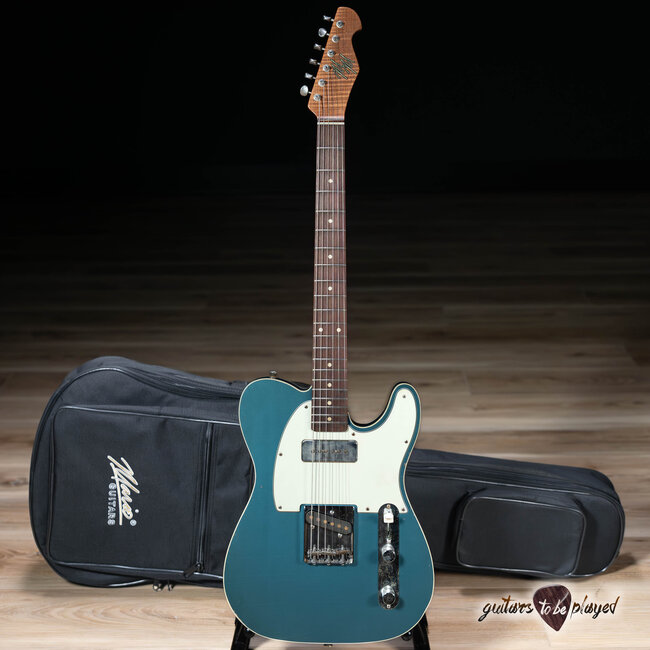 Mario Martin Guitars Pine T-Style w/ Lollar P-90 & J Street – Lake Placid Blue