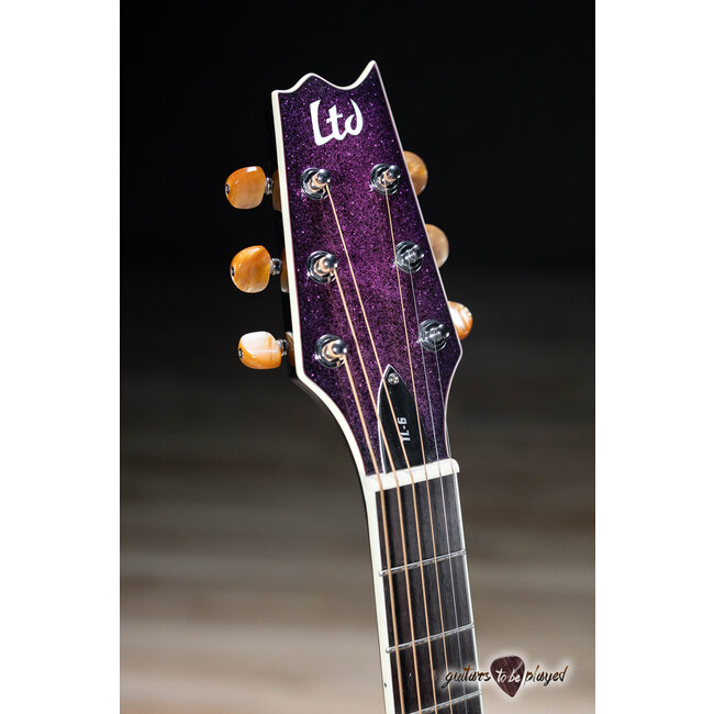 ESP LTD TL-6 Thinline Acoustic/Electric Guitar – Purple Sparkle Burst
