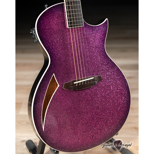 ESP LTD TL-6 Thinline Acoustic/Electric Guitar – Purple Sparkle Burst