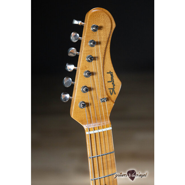 Shabat Lynx S-Style Swamp Ash Maple Neck Guitar – Cimarron Red