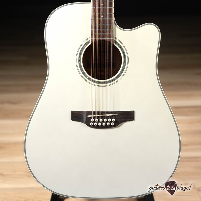 Takamine GD37CE-12 PW 12-String Dreadnought Guitar w/ Gigbag – Gloss Pearl White
