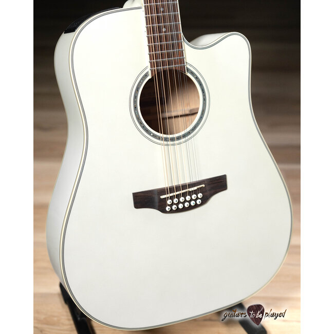 Takamine GD37CE-12 PW 12-String Dreadnought Guitar w/ Gigbag – Gloss Pearl White