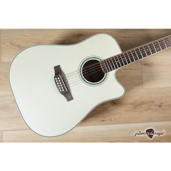Takamine GD37CE-12 PW 12-String Dreadnought Guitar w/ Gigbag – Gloss Pearl White