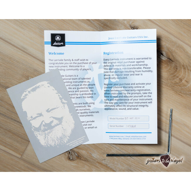 Larrivee BT-40R Spruce/Rosewood Baritone Acoustic Guitar w/ Case