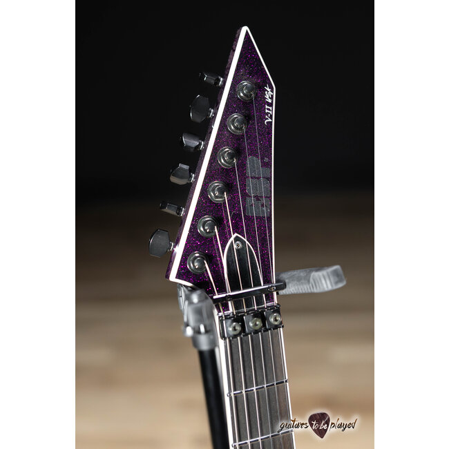 ESP USA V-II FR Floyd Rose Fishman Fluence Guitar w/ Case – Purple Sparkle
