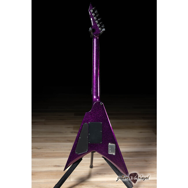 ESP USA V-II FR Floyd Rose Fishman Fluence Guitar w/ Case – Purple Sparkle
