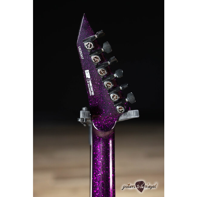 ESP USA V-II FR Floyd Rose Fishman Fluence Guitar w/ Case – Purple Sparkle