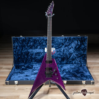 ESP Guitars ESP USA V-II FR Floyd Rose Fishman Fluence Guitar w/ Case – Purple Sparkle
