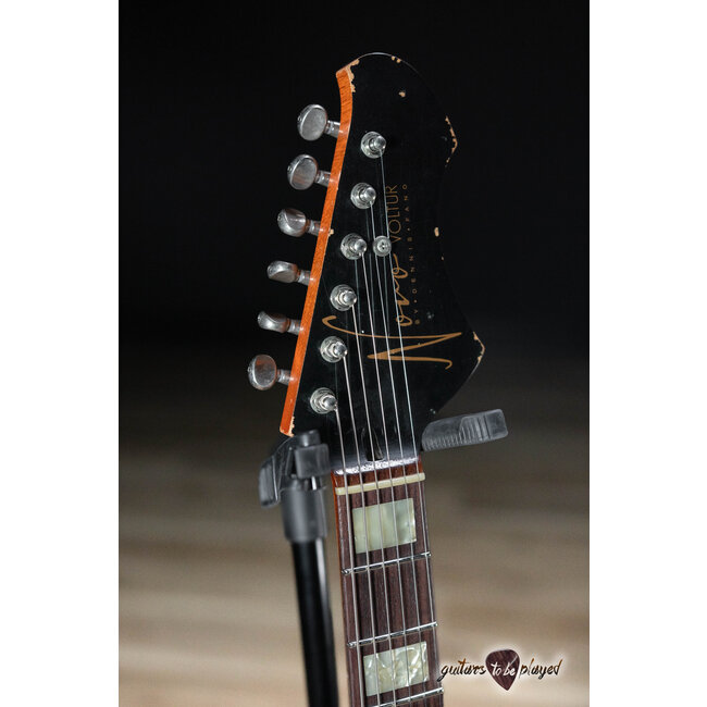 Novo Voltur V2 Pine Body Staple P-90/Humbucker Guitar – Firebird Burst